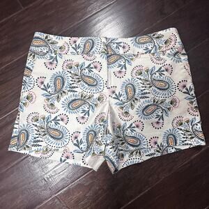 LOFT Paisley Print Shorts Size 6 | White Multicolor | MSRP $60 NWOT